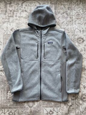 Patagonia Gray Hooded Fleece Zip Sweatshirt